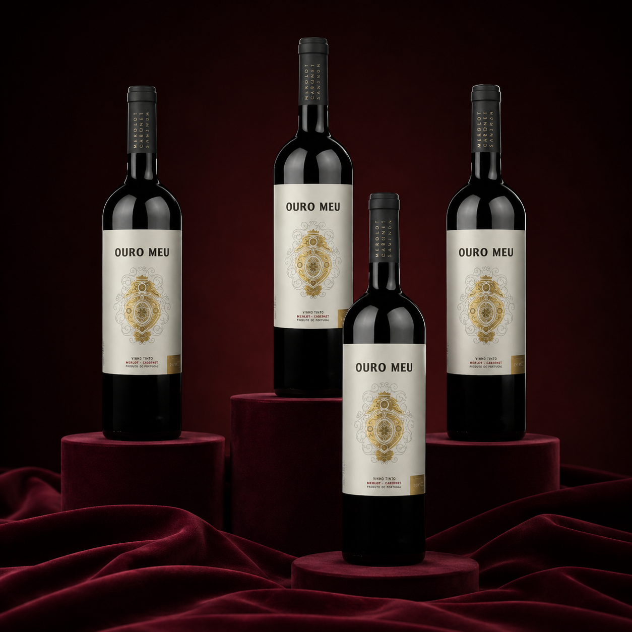 Kit 4 Garrafas Ouro Meu Tinto
